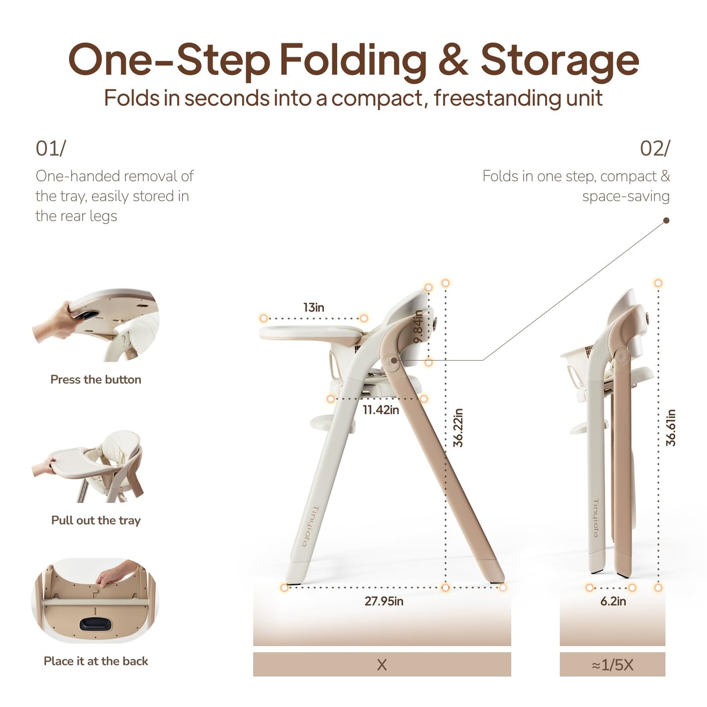Tinyiota High Chair for Babies and Toddlers