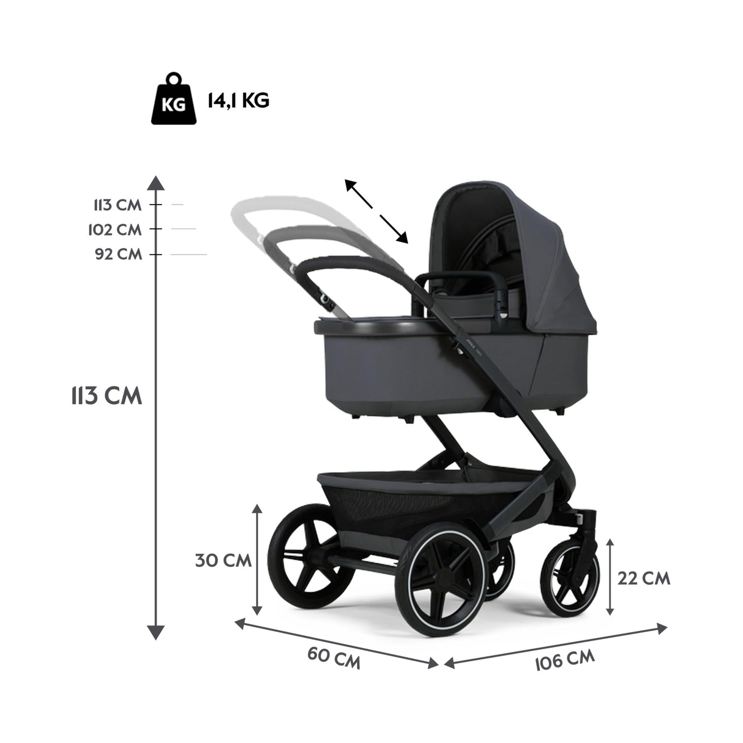Joolz Geo3 Stroller, Pure Grey