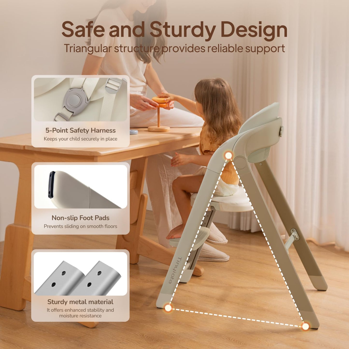 Tinyiota High Chair for Babies and Toddlers