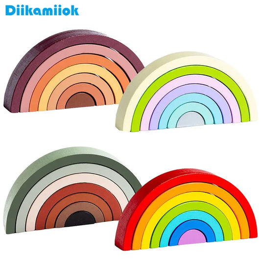 LullabyGlow™ Rainbow Stacking Toy – Montessori Wooden Baby Toy