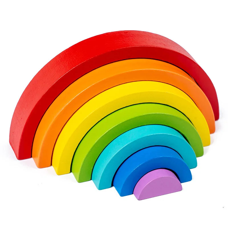 LullabyGlow™ Rainbow Stacking Toy – Montessori Wooden Baby Toy